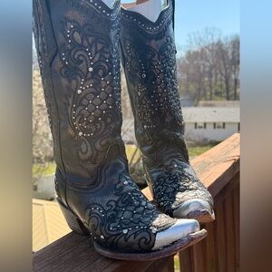 Corral Studded, Elaborately, Embroidered, Boots.